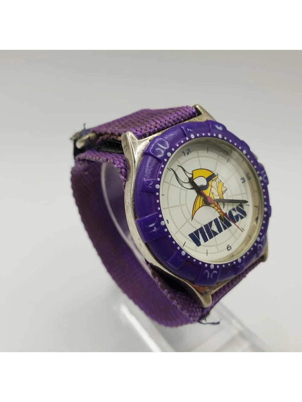 Vintage 1999 Vikings Sportm Kids Watch 28mm New Battery Nylon Band